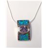 Image 1 : SILVER TANZANITE AND OPALITE  NECKLACE