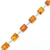 Image 2 : SILVER AMBER(16.2CT) HAND MADE BRACELET (~LENGTH 7.5INCHES) (~WEIGHT 7.45G)