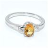 Image 1 : SILVER CITRINE CZ(0.75CT) RHODIUM PLATED RING (~SIZE 7) (~WEIGHT 1.55G)