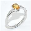 Image 2 : SILVER CITRINE CZ(0.75CT) RHODIUM PLATED RING (~SIZE 7) (~WEIGHT 1.55G)