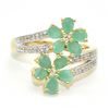 Image 1 : GOLD PLATED SILVER EMERALD(2.45CT) GOLD RHODIUM PLATED RING (~SIZE 7.5) (~WEIGHT 4.6G)