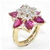 Image 2 : GOLD PLATED SILVER CUBIC ZIRCONIA(5.4CT) GOLD RHODIUM PLATED RING (~SIZE 5.5) (~WEIGHT 5.75G)