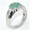 Image 2 : SILVER EMERALD(1.4CT) RHODIUM PLATED RING (~SIZE 6.5) (~WEIGHT 4.05G)