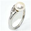 Image 2 : SILVER PEARL CZ(3.3CT) RHODIUM PLATED RING (~SIZE 9) (~WEIGHT 3.9G)
