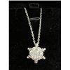 Image 1 : PLATINUM PLATED SNOWFLAKE NECKLACE - ADJUSTABLE 16" TO 18.5" CHAIN