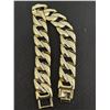 Image 2 : 14K GOLD PLATED 14.0MM ICED OUT CUBAN LINK BRACELET 8" LONG