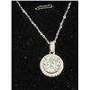 Image 1 : STERLING SILVER 4.0CT HALO NECKLACE, MOUNTED IN 925 STERLING SILVER WITH WHITE GOLD OVERLAY,
