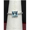 Image 1 : STERLING SILVER 1.25CT PRINCESS CUT SWISS BLUE TOPAZ RING, MOUNTED IN 925 STERLING SILVER WITH