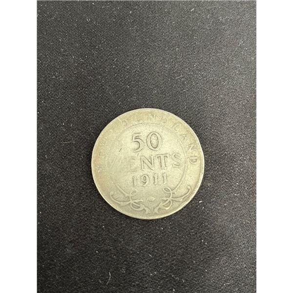 SILVER NEWFOUND LAND 50 CENT COIN 1911