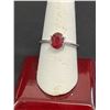 Image 1 : STERLING SILVER RING WITH RED GEM SIZE 9