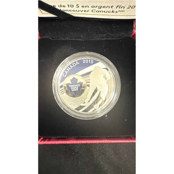 2015 FINE SILVER $10 COIN VANCOUVER CANUCKS  *TAX EXEMPT*