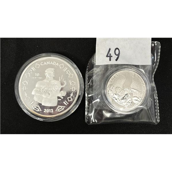 2013 $10 VINTAGE: 75TH ANNIVERSARY OF SUPERMAN - PURE SILVER COIN & CANADA: 2015 $20 SUPERMAN