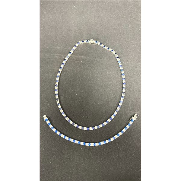 STERLING SILVER BRACELET AND NECKLACE APPROX 36.6 GR