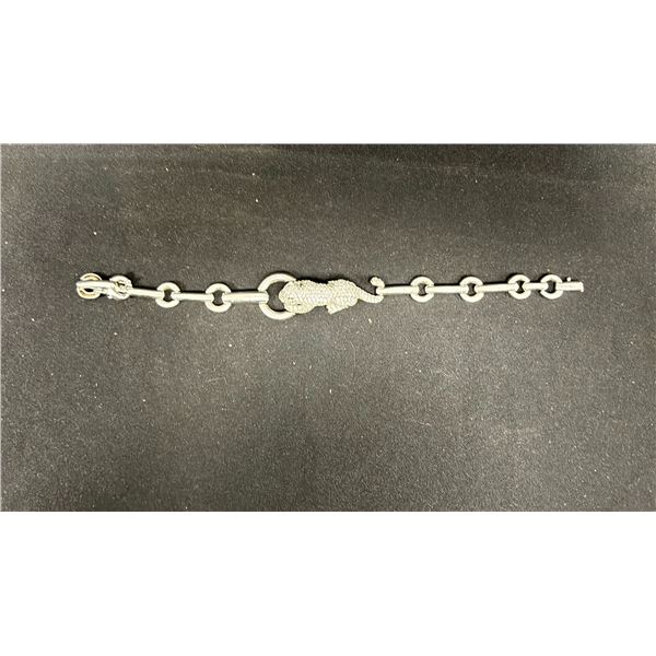 STERLING SILVER JAGUAR BRACELET  APPROX 16.8 GR