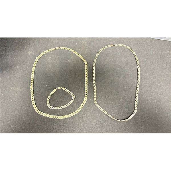 STAMPED 18K GOLD CHAINS *UNKNOW AUTHENTICITY* APPROX 89.8GR