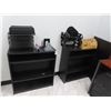 Image 1 : 2 Short Black Bookshelves w/Desk Organizers