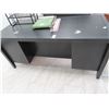 Image 1 : Black Executive Desk w/Credenza and Upper