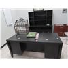 Image 2 : Black Executive Desk w/Credenza and Upper
