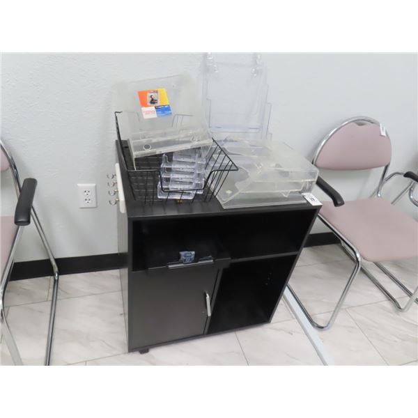 Black Rolling Printer Stand