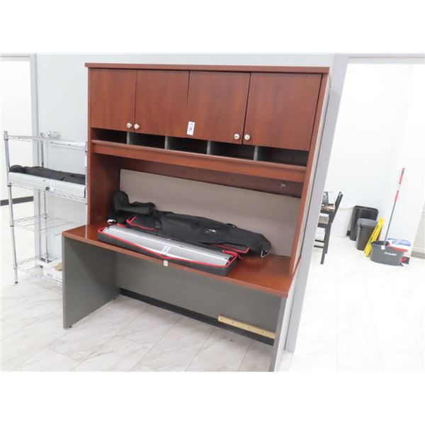 Grey w/Cherry Desk w/Upper