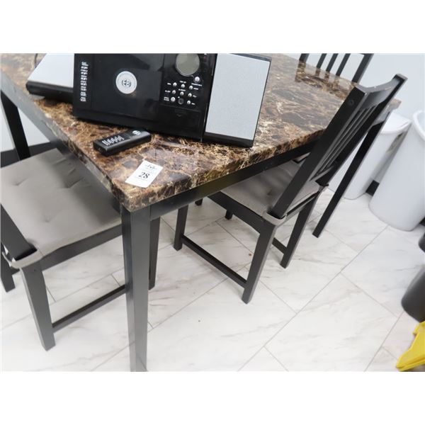 Faux Marble Breakroom Table w/4 Chairs