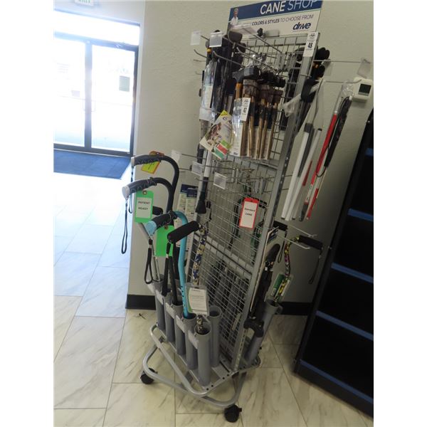 Grey Rotating Rolling Gridwall Merchandiser