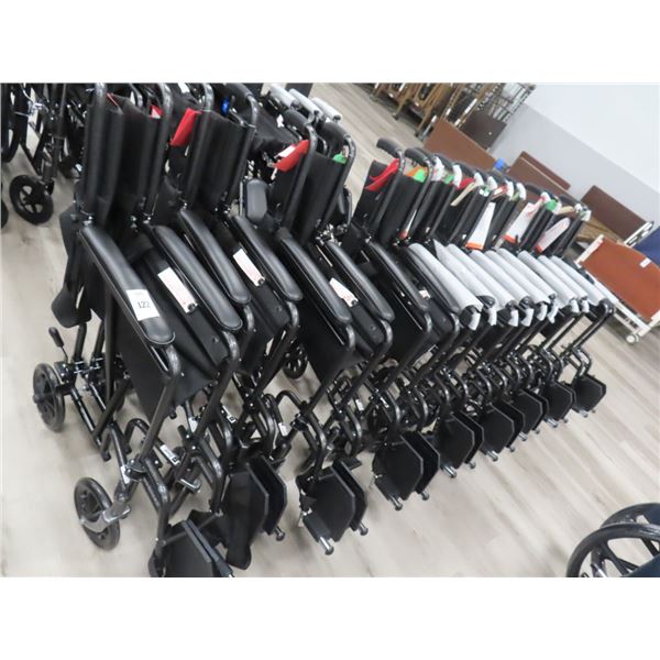 9-Geriatric Black Transport Chairs - 9 X $