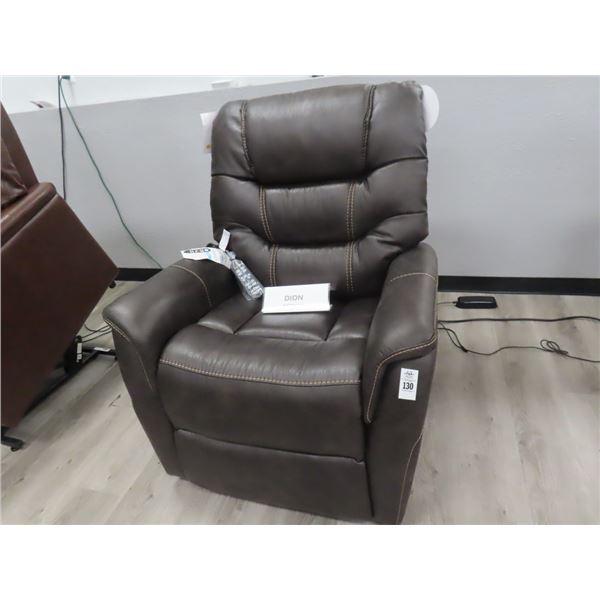 Golden Dark Brown Leather Lift Recliner