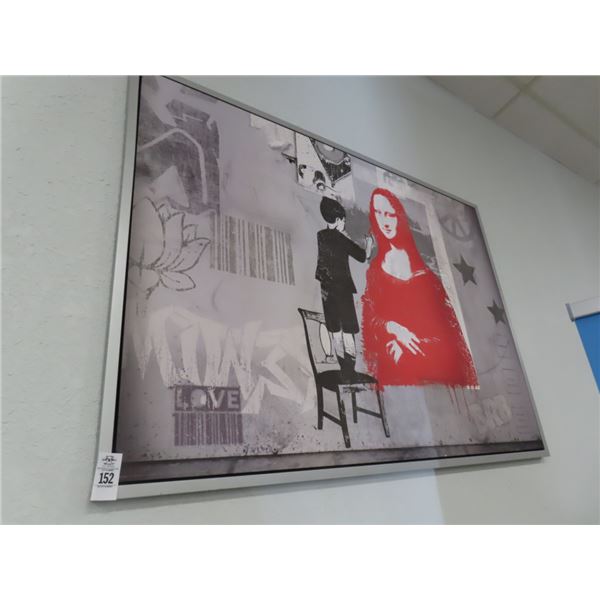 Boy Painting Mona Lisa Contemporary Wall Art