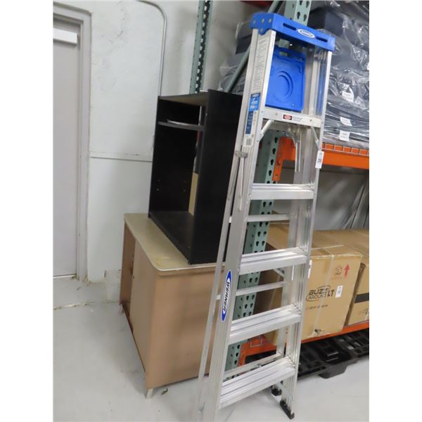 Werner Alum. 6' Stepladder, Metal/Alum. Book Cabinet