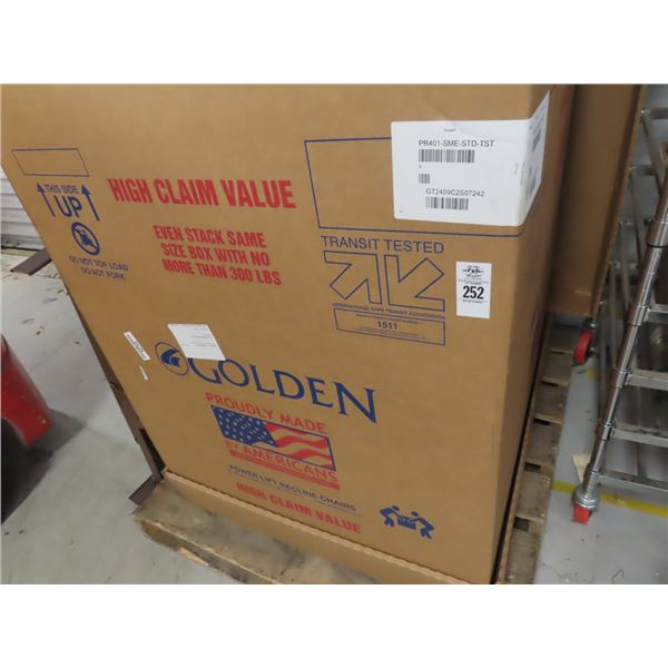 Golden Grey Cloth Lift Recliner in Box