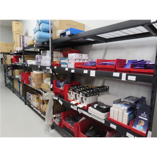 Black Heavy Duty 4 Shelf Storage Rack Sections 4, w/Waterfall Decking 5 Extra Uprights