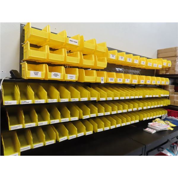 Yellow Parts Bin w/Wall Rack