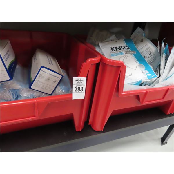 Red Storage Bins w/K95 Masks