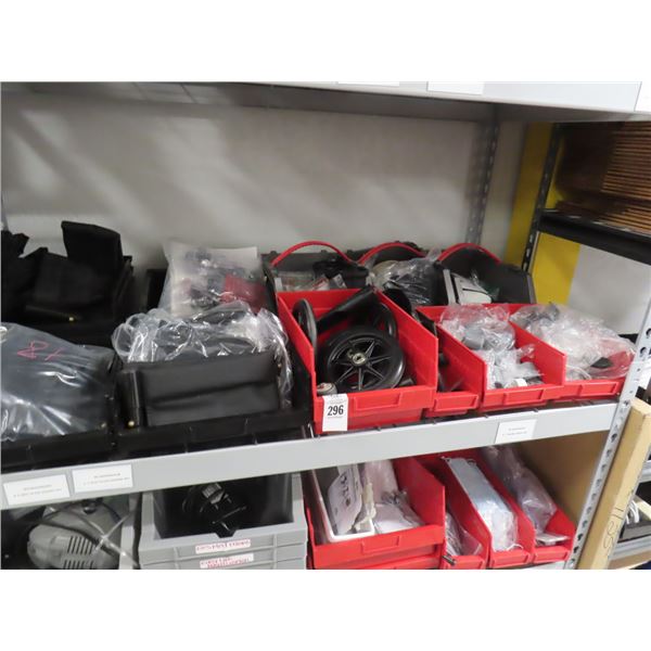 Asst. Wheelchair Parts on Rack