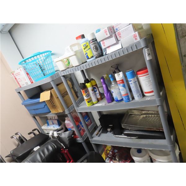 Plastic Storage Racks w/Cleanser, Ext. Cord and Supplies