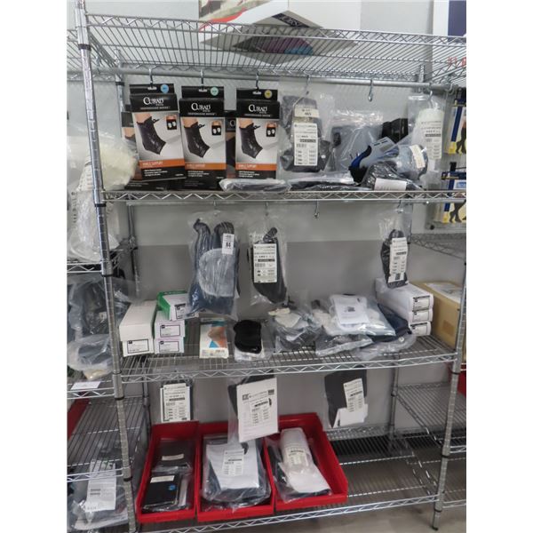 Ankle Supports, Wrist Braces, Back Supports, Knee Supports on Rack