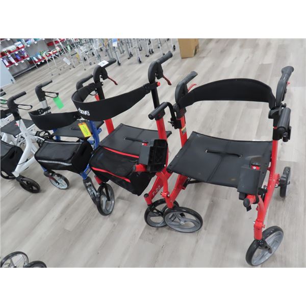 3-Drive/Simplicity Red/Blue Rollator - 3 X $