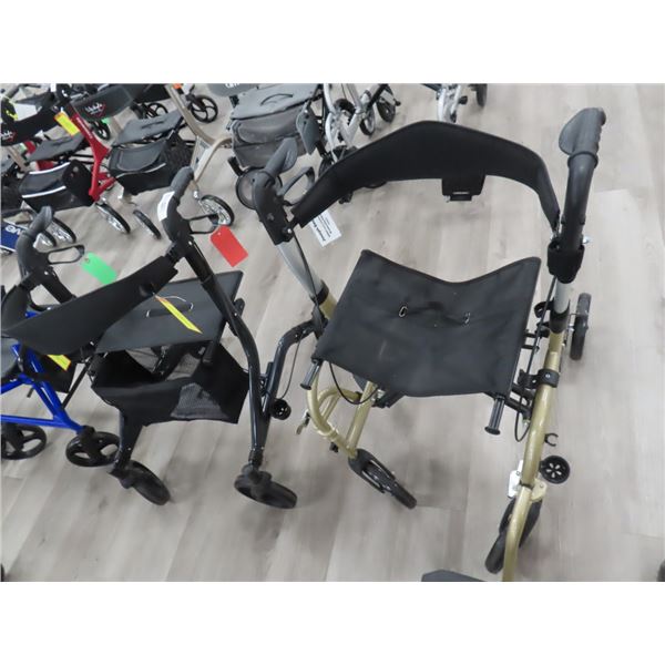 2-Gold/Black Seated Rollator - 2 X $