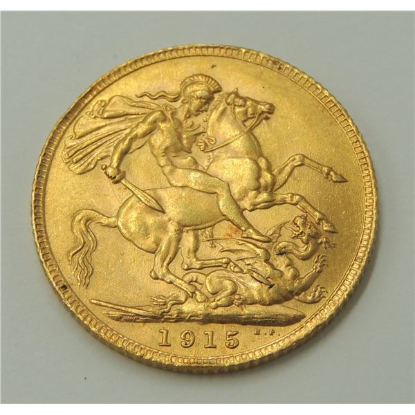 #1 GREAT BRITAIN GEORGE V SOVEREIGN GOLD COIN 22K