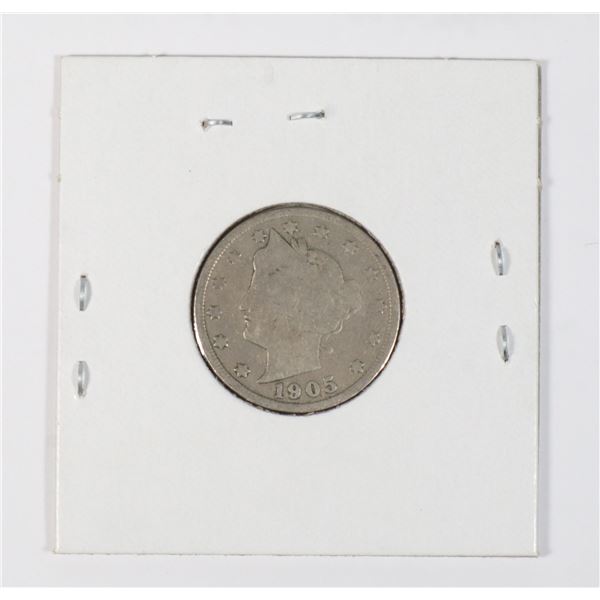 #78 1905 UNITED STATES 5 CENTS LIBERTY V NICKEL