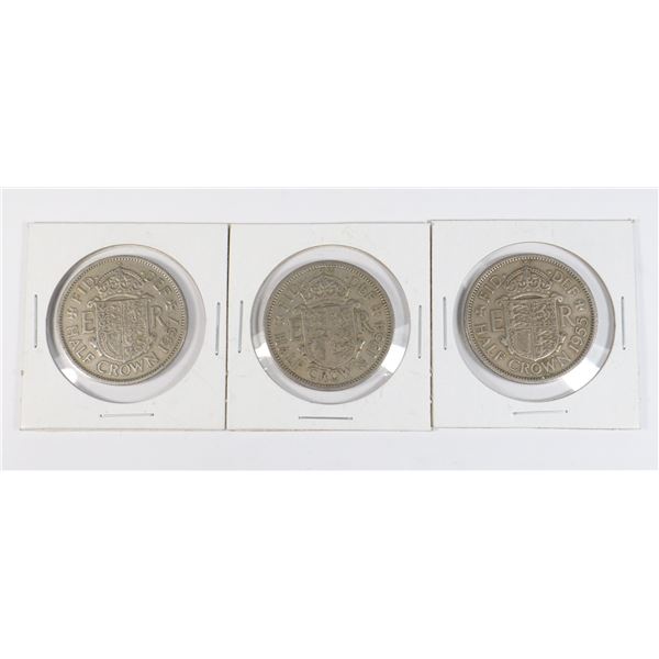 #88 LOT 3 UNITED KINGDOM HALF CROWN 1954 - 1957