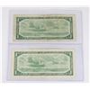 Image 2 : #116 LOT OF 2 1954 CANADA ONE DOLLAR BILLS NOTES