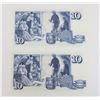 Image 2 : #156 1961 ICELAND 10 KRONUR LOT 2 PAPER MONEY BILL