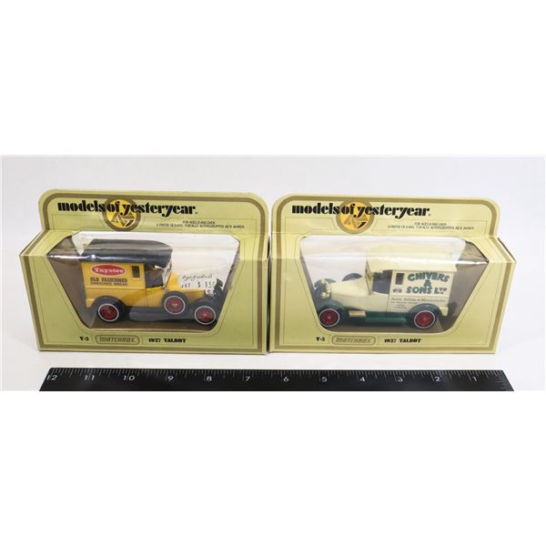 #474 MATCHBOX LOT 1927 TALBOT ADVERTISING TRUCKS