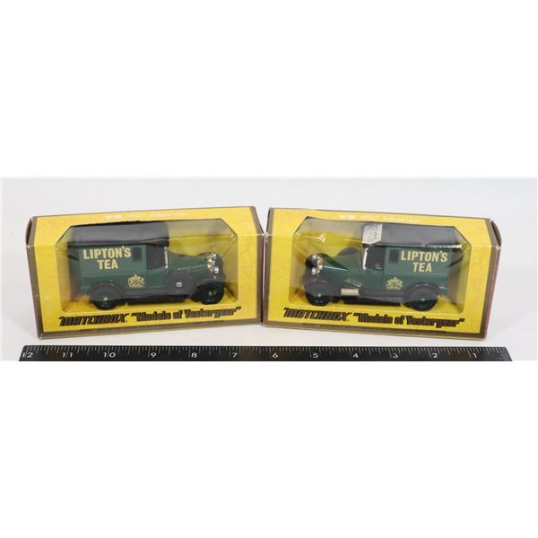 #477 MATCHBOX LOT 2 LIPTON'S TEA 1928 TALBOT 1977