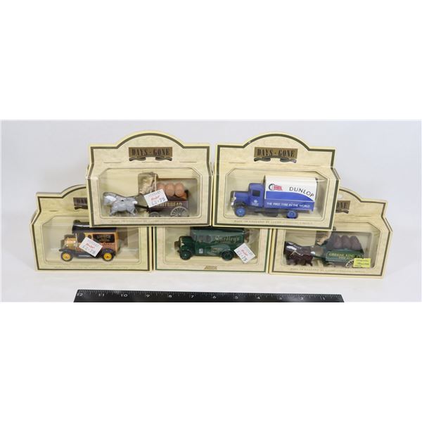 #479 LLEDO LOT OF 5 BOXED VEHICLES W/ DUNLOP TIRES