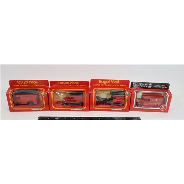 #487 LLEDO ROYAL MAIL VAN LOT OF 4 MADE IN ENGLAND