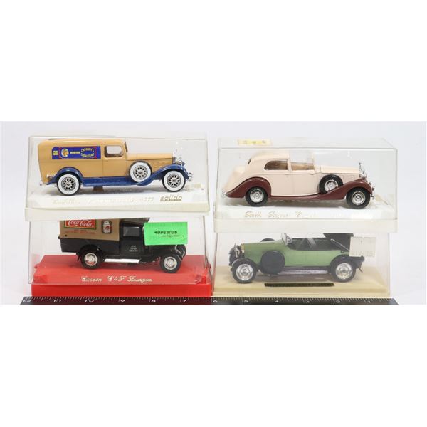 #510 LOT 4 SOLIDO BOXED TRUCKS CARS CADBURY'S