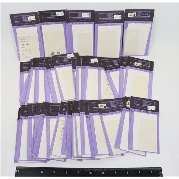 #605 CDS LETTERING RAILROAD DECAL PURPLE 45 TOTAL